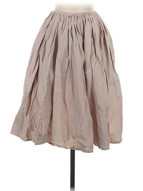 Gathered A-Line Midi Skirt in Dusty Blush